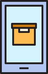 smartphone and box icon