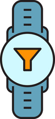 smartwatch and funnel icon