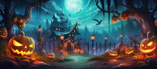 Obraz premium An illustration of Halloween cover , AI Generated