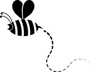 Naklejka premium Simple Cartoon Bee Insect Hand Drawn Doodle Icon