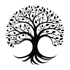 Celtic Tree of life decorative Vector ornament, Graphic arts, dot work. Grunge vector illustration of the Scandinavian myths with Celtic culture.