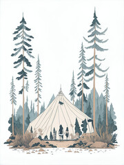 Scouts camp. AI generated illustration