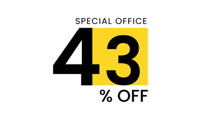43% off discount creative vector banner illustration, sale special offer 43% off, 43% off discount creative vector