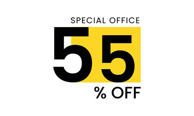  55% off discount creative vector banner illustration, sale special offer 55% off, 55% off discount creative vector