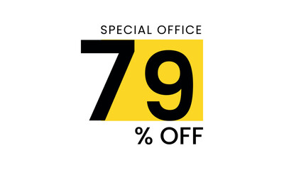 Fototapeta premium 79% off discount creative vector banner illustration, sale special offer 79% off, 79% off discount creative vector