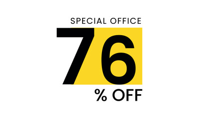 Fototapeta premium 76% off discount creative vector banner illustration, sale special offer 76% off, 76% off discount creative vector