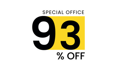 93% off discount creative vector banner illustration, sale special offer 93% off, 93% off discount creative vector
