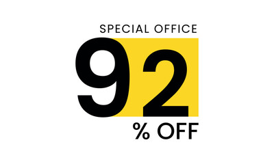 92% off discount creative vector banner illustration, sale special offer 92% off, 92% off discount creative vector