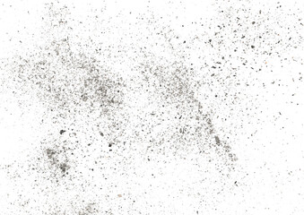 Fototapeta na wymiar Cigarette ash isolated on white background, texture top view