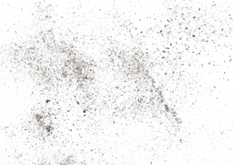 Cigarette ash isolated on white background, texture top view