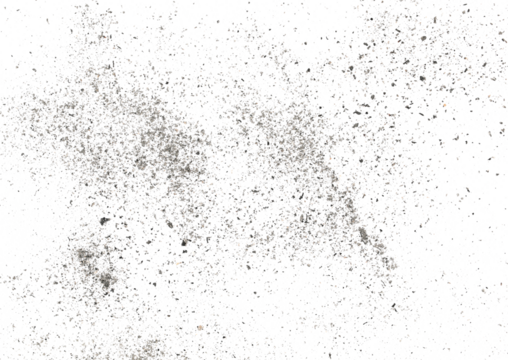 Cigarette ash isolated on white background, texture top view