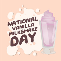 national vanilla milkshake vector design for celebration. vanilla milkshake vector design. milkshake illustration.