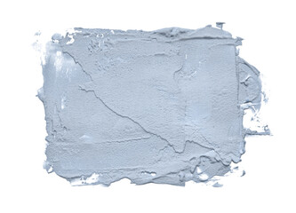 Art oil and acrylic smear blot canvas painting square. Abstract gray blue color stain brushstroke...