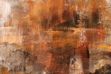 Burnt orange colored abstract painting grunge background