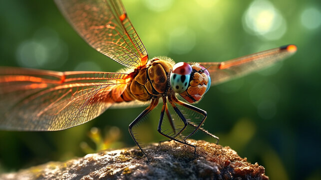 Dragonfly macro photography beautiful stunning high quality image Ai generated art