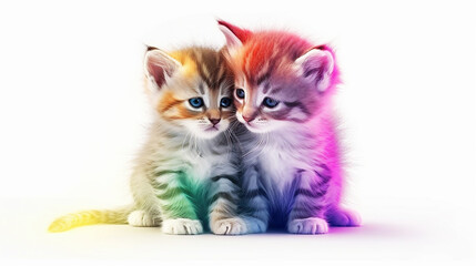 Rainbow kittens hyper realistic graphics openart greg illustration image Ai generated art