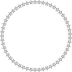 Cicular stars frame on transparent background