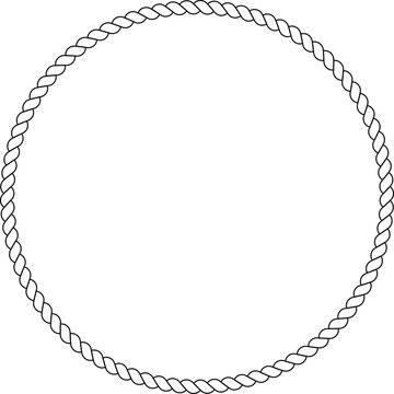 Circular rope frame on transparent background