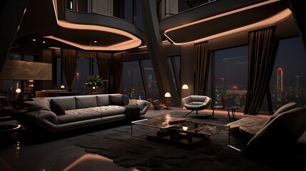 living room in the night