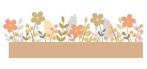 vector drawing. a postcard made of flowers. flowers. nice colors. a frame of flowers. on a white background.