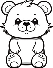 Fototapeta premium Happy Bear , colouring book for kids, vector illustration
