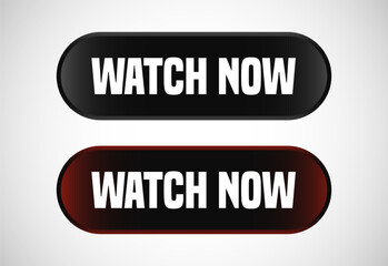 Watch now button. Watch now banner sign. Play video icon vector illustration.