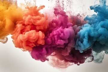 Fototapeta premium colorful smoke clouds floating in the air. Generative AI