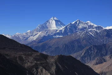 Papier Peint photo Dhaulagiri Mount Dhaulagiri and Tukche Ri, Nepal.