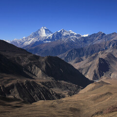 Majestic Mount Dhaulagiri and Tukche Ri, Nepal.