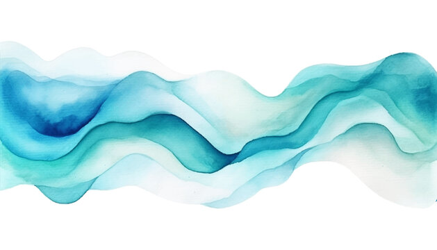 Abstract wave background. Vector illustration. Can be used for advertisingeting, presentation. Watercolor background. Turquoise, teal, green blue colored waves.