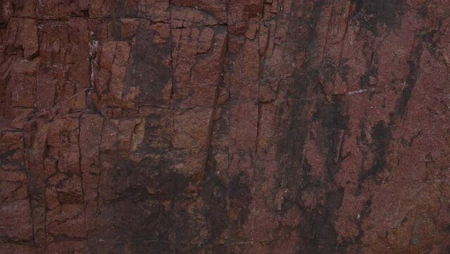 Slow motion closeup shot of Saint Raphael red rocks