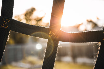 Cargo net at sunset