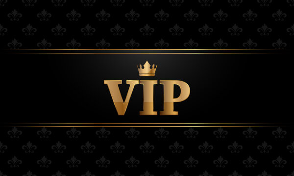 Glossy VIP Black Glass Label With Gold Crown, VIP Membership For