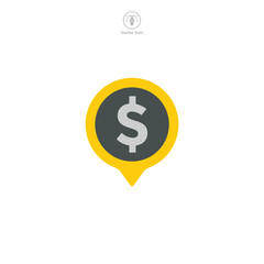 Dollar Sign icon. A crisp and recognizable vector illustration of a dollar sign, representing money, finance, and wealth.