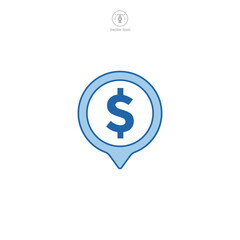 Dollar Sign icon. A crisp and recognizable vector illustration of a dollar sign, representing money, finance, and wealth.