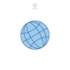 Globe icon. A visually appealing and interconnected vector illustration of a globe, symbolizing global presence, international reach, and connectivity.