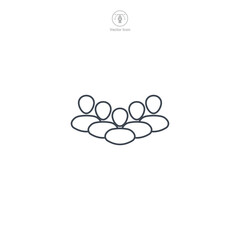 Group of People icon. A cohesive and inclusive vector illustration of a group of people, symbolizing teamwork, collaboration, and community.