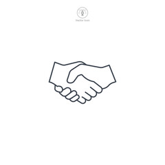 Fototapeta premium Handshake icon. A friendly and inclusive vector illustration of a handshake, representing agreements, partnerships, and trust.