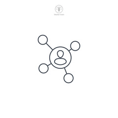 Network icon. A dynamic and interconnected vector illustration of a network, symbolizing connections, communication, and digital infrastructure.