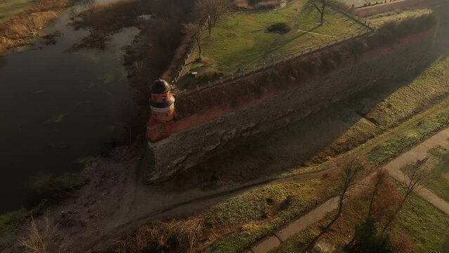Drone video of Castle in Dubno, Ukraine