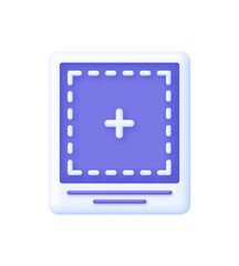 Obraz premium 3D Column add image illustration. Picture, jpg file, photo icon.