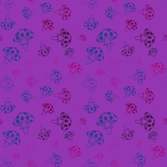 Summer cartoon seamless mushrooms pattern for wrapping paper and fabrics and linens and kids notebooks