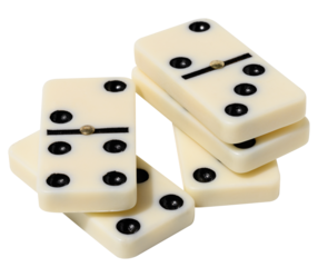 A stack of dominoes on a white background, an intellectual game