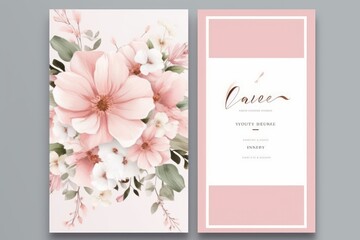 Elegant Colorful Wedding Invitation Card Vector (Generative AI)