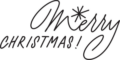 Calligraphy illustration of a Merry Christmas text for cards