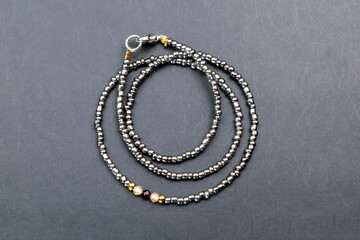 Unique gemstone necklace, handmade jewelry concept, promotional photo for an online jewelry store	