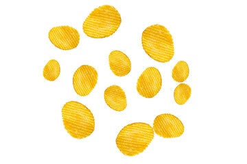 potato chips isolated on white