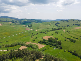 Obraz premium Aerial view of Sredna Gora Mountain, Bulgaria