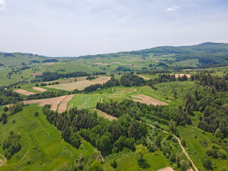 Aerial view of Sredna Gora Mountain, Bulgaria