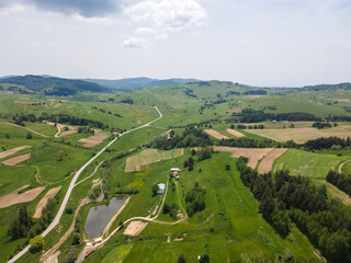 Aerial view of Sredna Gora Mountain, Bulgaria